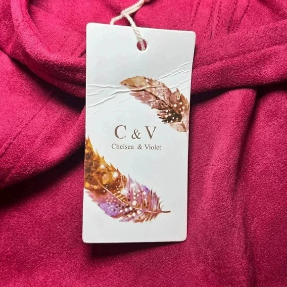 Womens NWT Chelsea & Violet Velour-like Red Dress - M - Picture 9 of 10